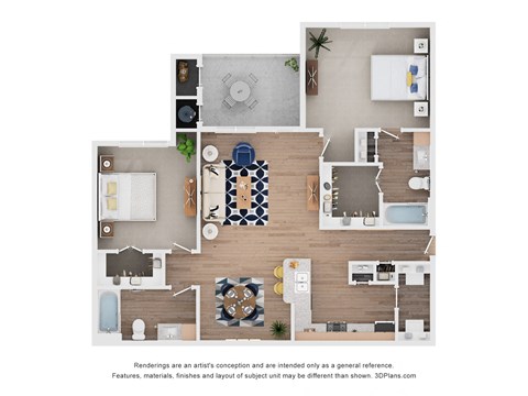 Trinity Floor Plan at Ten 06 at Joshua Station Apartments, Joshua, TX